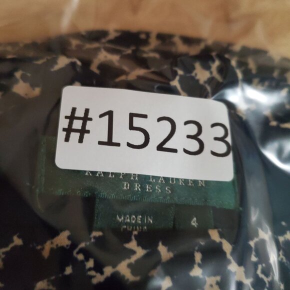 Lauren Ralph Lauren Dress Womens 4 Blue Sheath Animal Print Side Panels Stretch - Picture 9 of 9